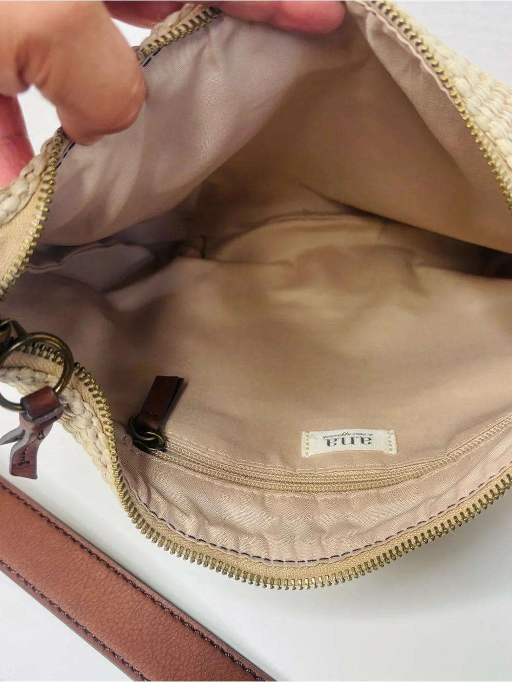 Vince Camuto Cream Leather Shoulder Hobo with Snake-Print Strap